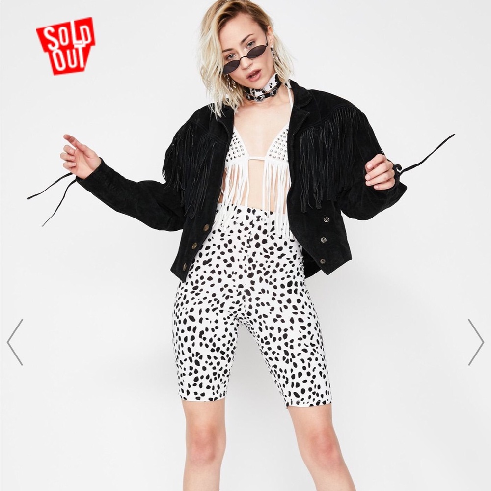 Dolls Kill Spotted Baddie Dalmatian Bike Shorts